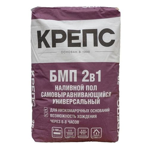 Наливной пол Крепс БМП 2в1 самовыравнивающийся 20 кг