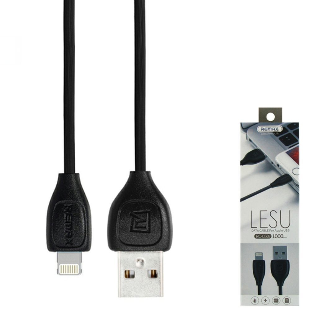 Кабель 1m USB/Lightning 1.2A RC-050i Lesu Remax black