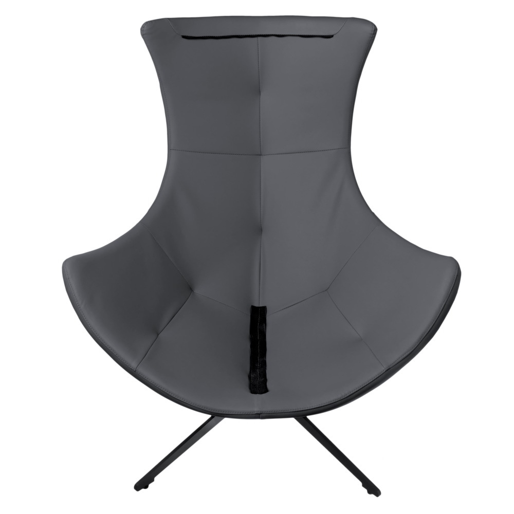 Кресло HUG тёмно-серый, экокожа, шенилл