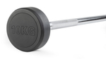 Штанга неразборная обрезиненная 10 кг. Прямой гриф. VictoryFit VF-DX4100