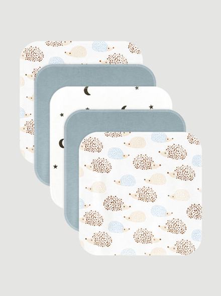 Набор платочков-слюнявчиков Mjolk Ёжики на экрю