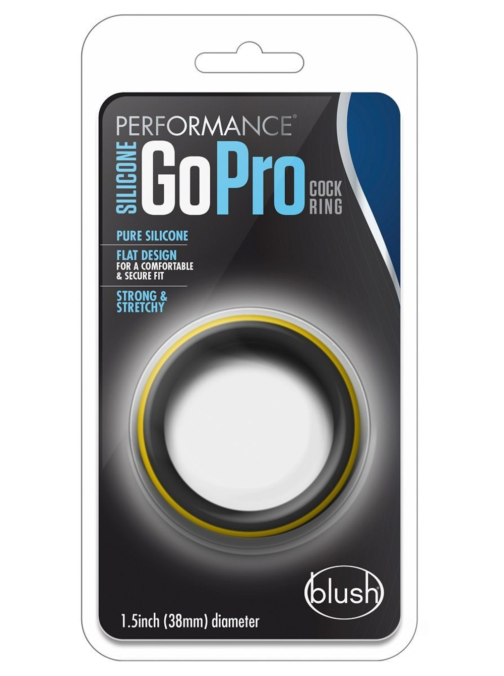 Черно-желтое силиконовое эрекционное кольцо Silicone Go Pro Cock Ring (Цвет: черный с желтым)