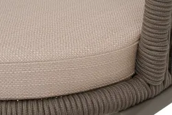 "Люксембург" стул плетеный из роупа, каркас из стали бежево-серый (RAL7006) муар, роуп коричневый круглый, ткань Mossle бежевая