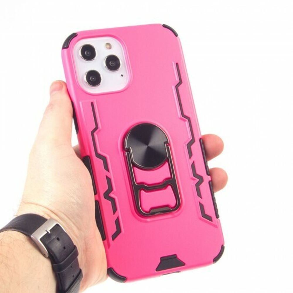 Противоударный чехол для iPhone 12 Pro Max с кольцом-открывашкой, 012226 Темно-зеленый