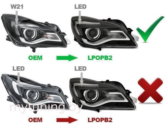Фары передние OPEL INSIGNIA 13-17 BLACK LED