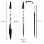 Ручка шариковая STAFF "C-51", ЧЕРНАЯ, корпус прозрачный, узел 1 мм, линия письма 0,5 мм, 142813