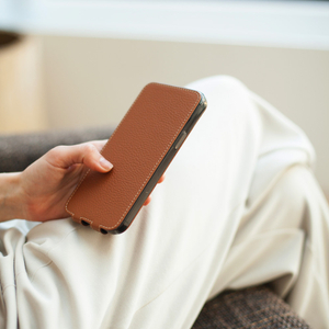 Чехол для iPhone 15 Pro Max из кожи теленка, цвета карамель