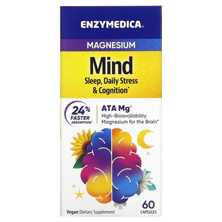 Enzymedica, Магний, для разума, 60 капсул