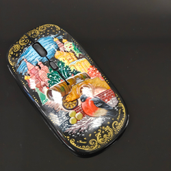 Мышь беспроводная, с ручной росписью Палех "Москва. Царь-пушка"