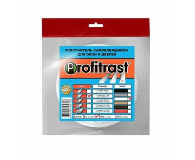 Уплотнитель Profitrast P-профиль (9*5.5мм) белый 6м