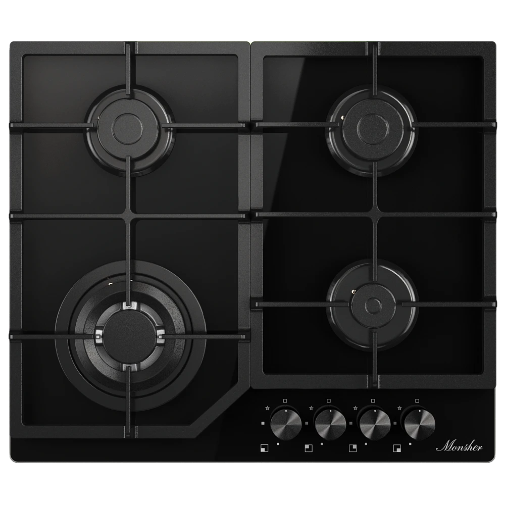 Встраиваемая газовая варочная панель Monsher MGG 63 Noir