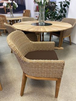 Ontario-Catherine, набор коричневый/бежевый, тик/искусственный ротанг