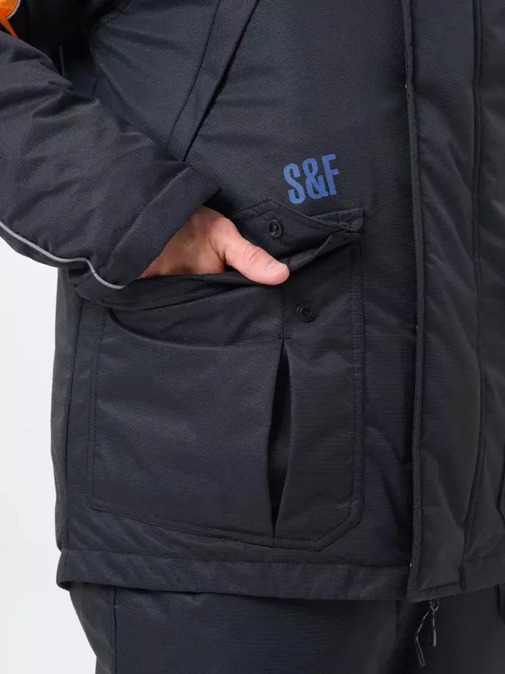 Костюм-поплавок TritonGear S&F Skif -40 (Таслан), Полукомбинезон, Черно-оранжевый