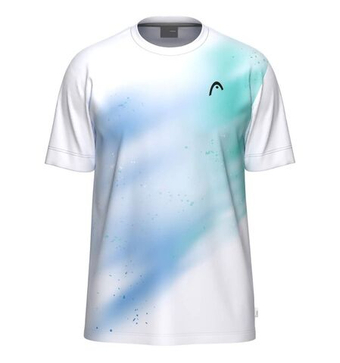 Футболка для мальчика теннисная Head Boys Topspin - white/royal/tourquoise