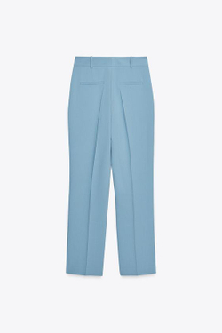 ZARA БРЮКИ FLARE С БОКОВЫМИ РАЗРЕЗАМИ, СИНИЙ