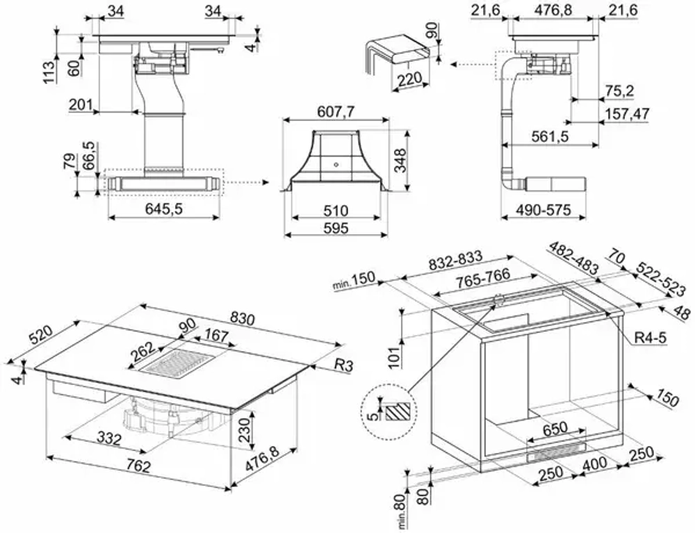 Варочная индукционная панель Smeg HOBD482D2
