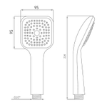 Лейка Melodia della vita LUXE квадрат 1 функция, 95x95 мм, хром MKP26111BL