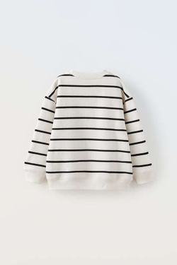 ZARA ТОЛСТОВКА В ПОЛОСКУ, ЖЕЛТОВАТО-БЕЛЫЙ