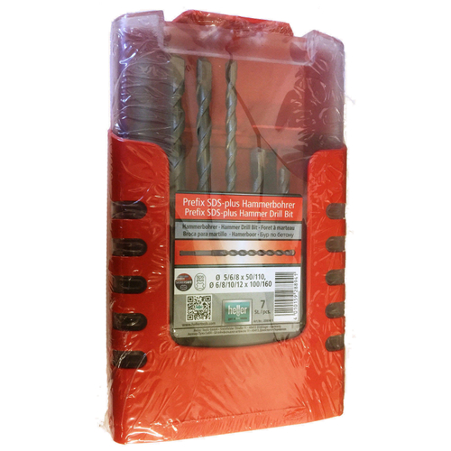 Набор буров Heller по бетону SDS-plus Prefix: 5,6,8х110мм; 6,8,10,12х160мм (7 пр)