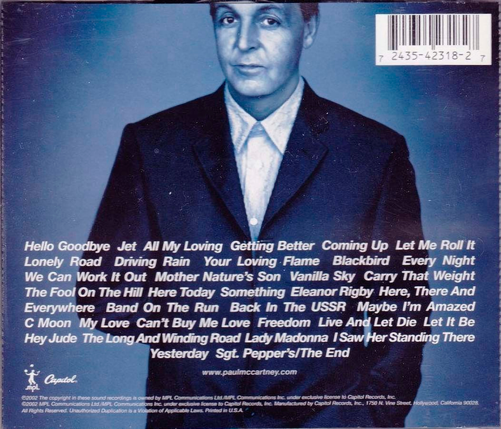 Paul McCartney / Back In The U.S. - Live 2002 (2CD)