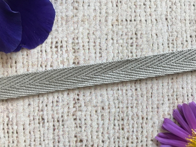 Лента киперная, хлопок, ш. 1 см, светло-серый