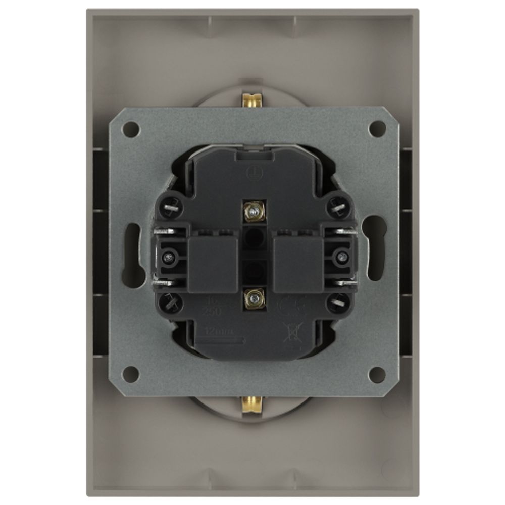 Розетка ЭРА Arktik 16-2107-07 без заземления двойная 2X2P 16А-250В титан | Эра Arktik