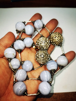 Бусы "Бурлеск" агат апфирин