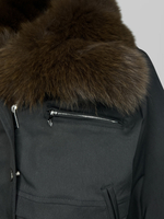 Куртка-парка 2532 укороченная со съемным воротником из меха