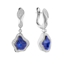 Серьги с Барочными Танзанитами и Бриллиантами, E0030-50/1
