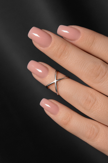 Кольцо разъемное "Икс" на верхнюю фалангу из серебра