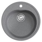 Мойкa MIXLINE ML-GM11 круглая, темно-серая (309), 500мм (глуб. чаши 180) (551822)