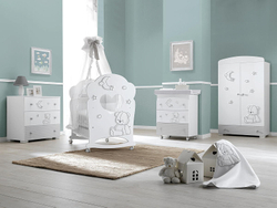 Тумба-комод Erbesi Stella с пеленальным столиком белый/серый