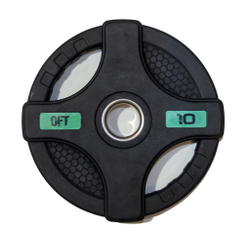 Диск олимпийский обрезиненный черный с двумя хватами 10 кг