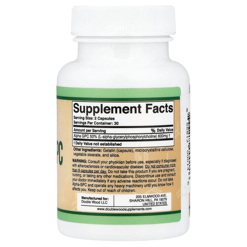 Double Wood Supplements, альфа-ГФХ, 300 мг, 60 капсул