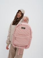 Рюкзак с отделением для ноутбука до 15,6" и USB-портом для зарядки (Стеганый розовый)