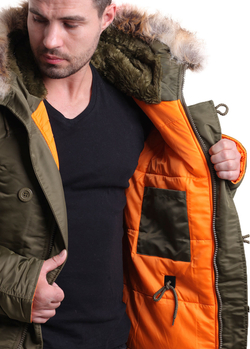 Куртка Аляска  N-3B  Husky Apolloget 2017 (зеленый - capers/orange)