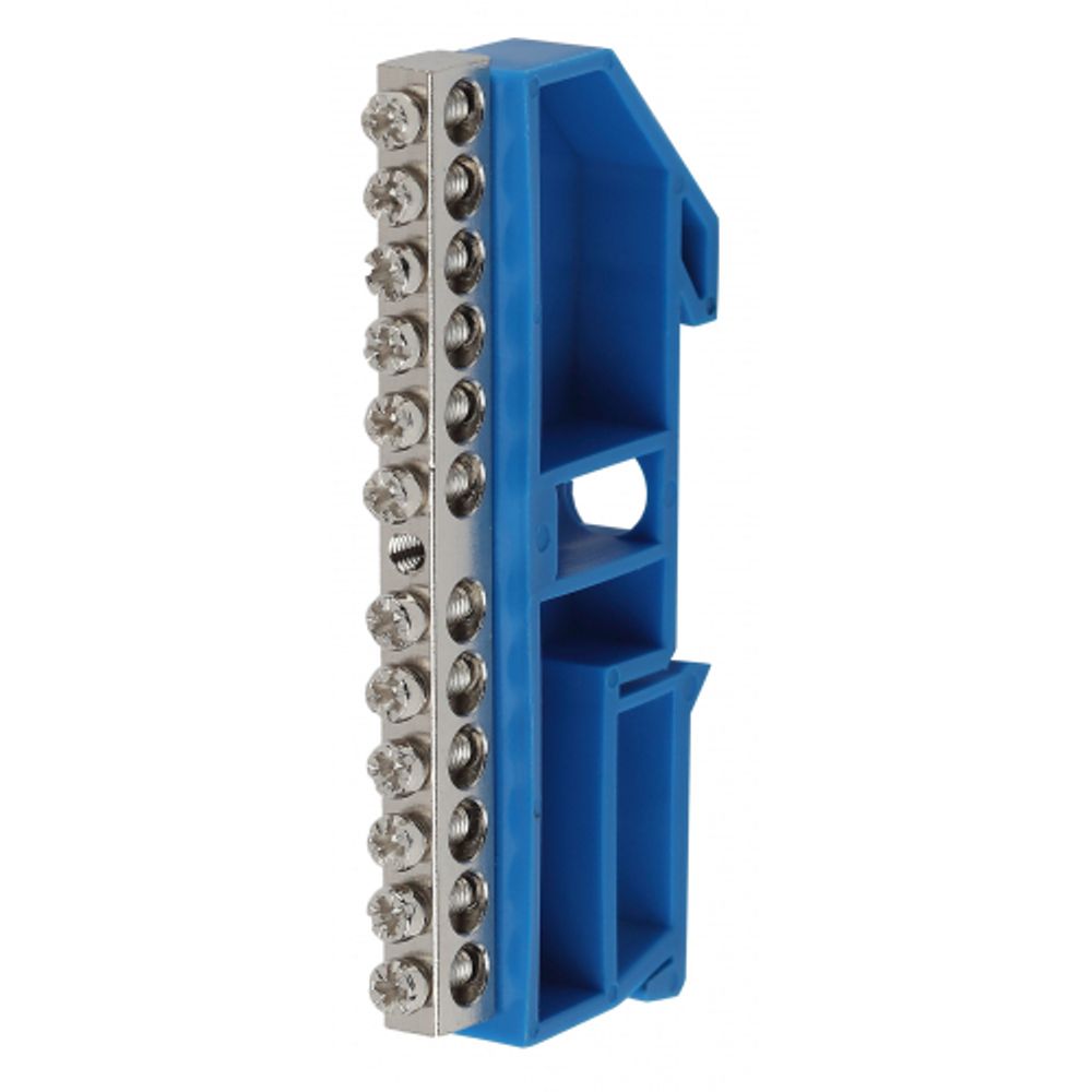 Шина ЭРА NO-222-87-1 N ноль на DIN-изоляторе ШНИ-6х9-12 никелированная Д-Синий