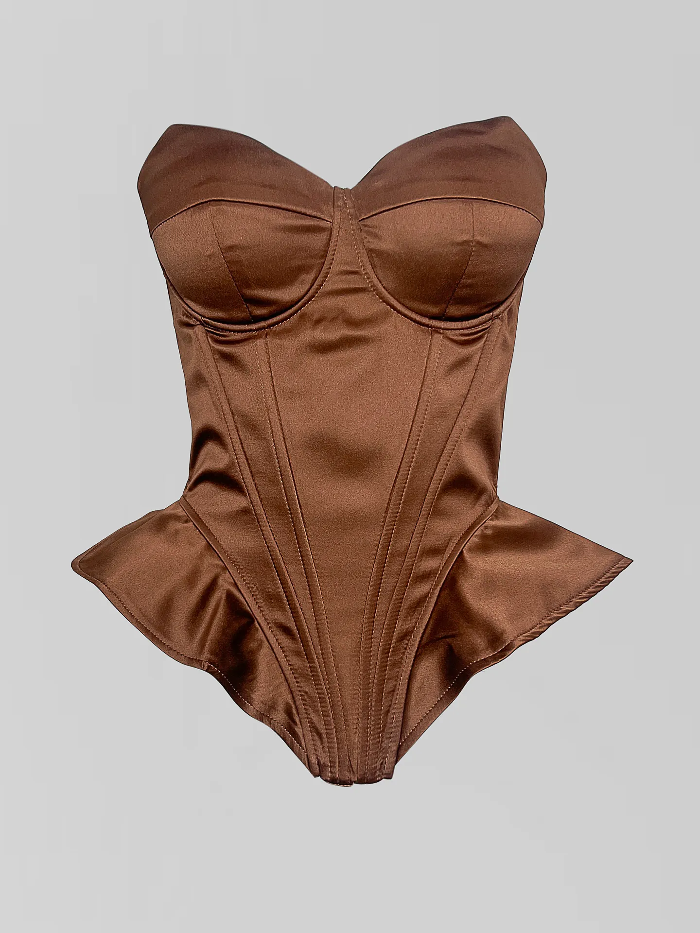 Корсет Womens Fashion атласный без лямок с баской