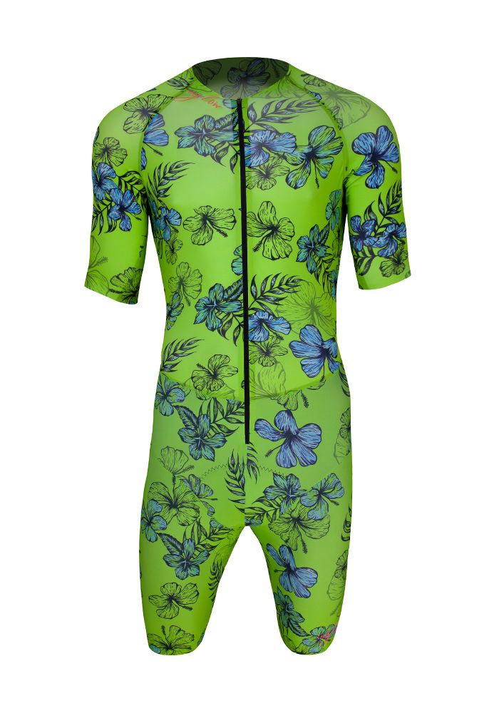 ВЕЛОКОСТЮМ SPEED TT SUIT | HIBISCUS FLORAL LIGHT GREEN