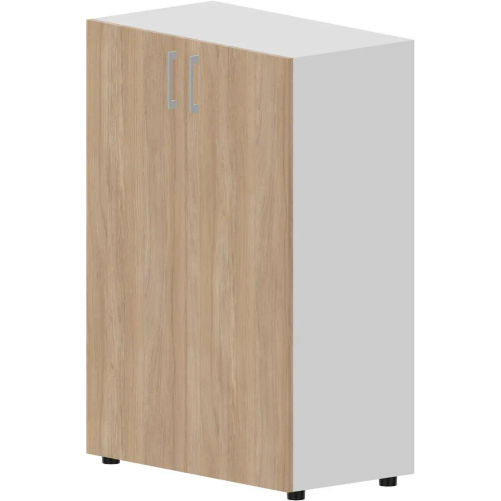 Шкаф Artwood для документов 80х44х118, ручки-алюм, Белый/Дуб св OMMS562BLOW