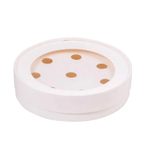 Коробка для 8 конфет с крышкой  КРУГЛАЯ Белая d16,5 h3,5 см