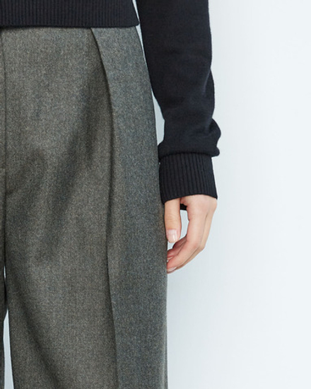 Брюки из шерсти серо-зеленый