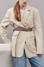 БАЗОВЫЙ ТОНКИЙ РЕМЕНЬ С МЯТОЙ ПРЯЖКОЙ TAUPE