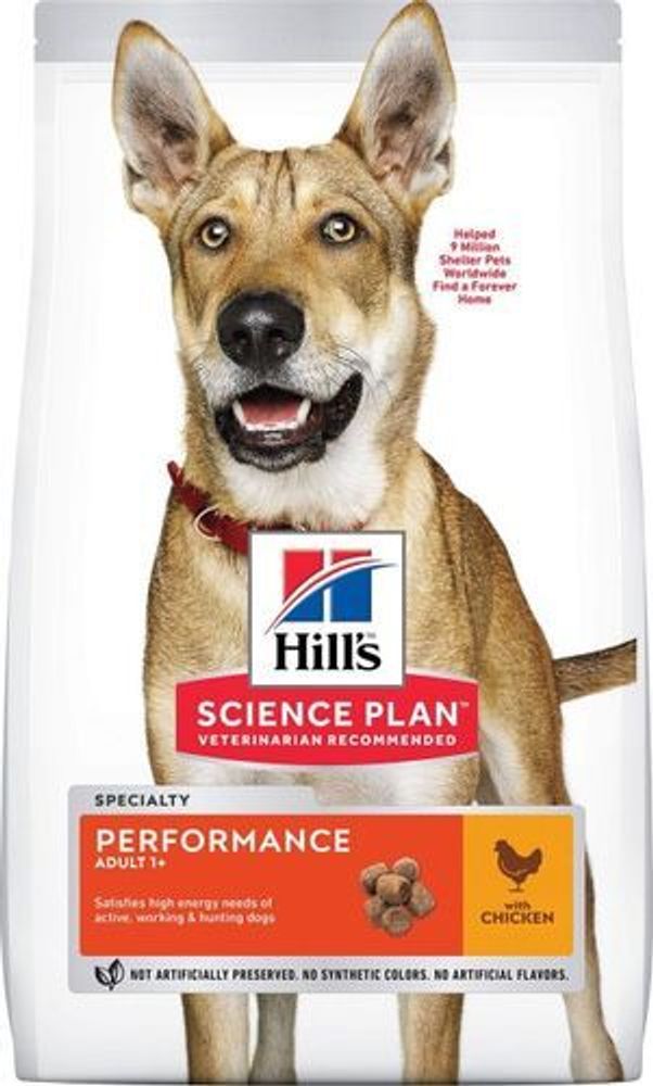 Сухой корм Hill&#39;s Science Plan Performance для взрослых собак для поддержания жизненной энергии и иммунитета, с курицей 12 кг