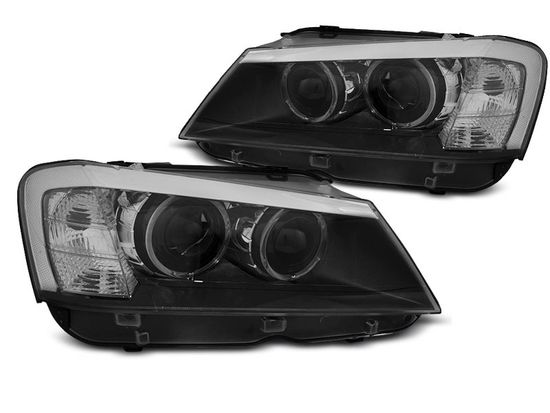 Передние фары Angel Eyes для BMW X3 F25 (10-14) Black