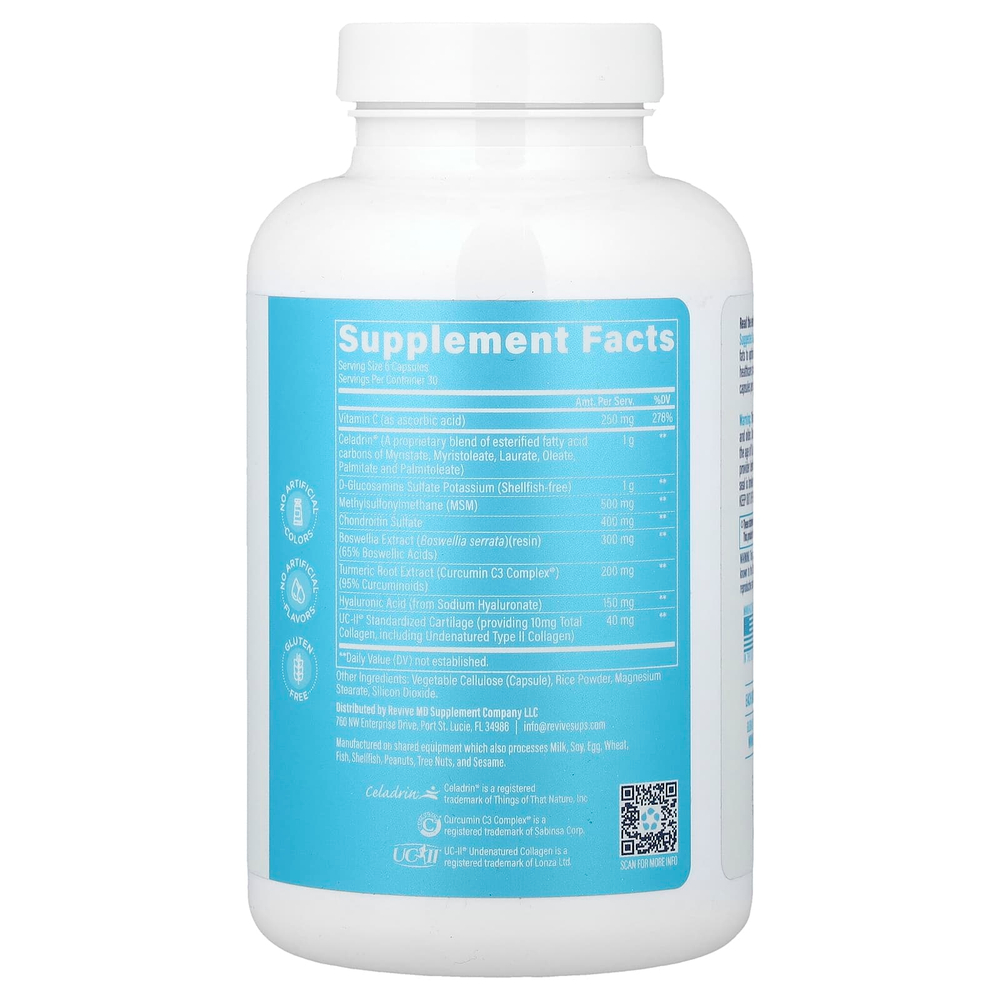 Revive, добавка для поддержки суставов, 180 вегетарианских капсул