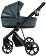 Детская коляска Roan Sol Vintage Luxury Leather 2.0 3 в 1 с автокреслом Pituso Baesa Pro Black,Beige Canopy VEGA79DB Atlantic Deep/Nickel/руч.Black