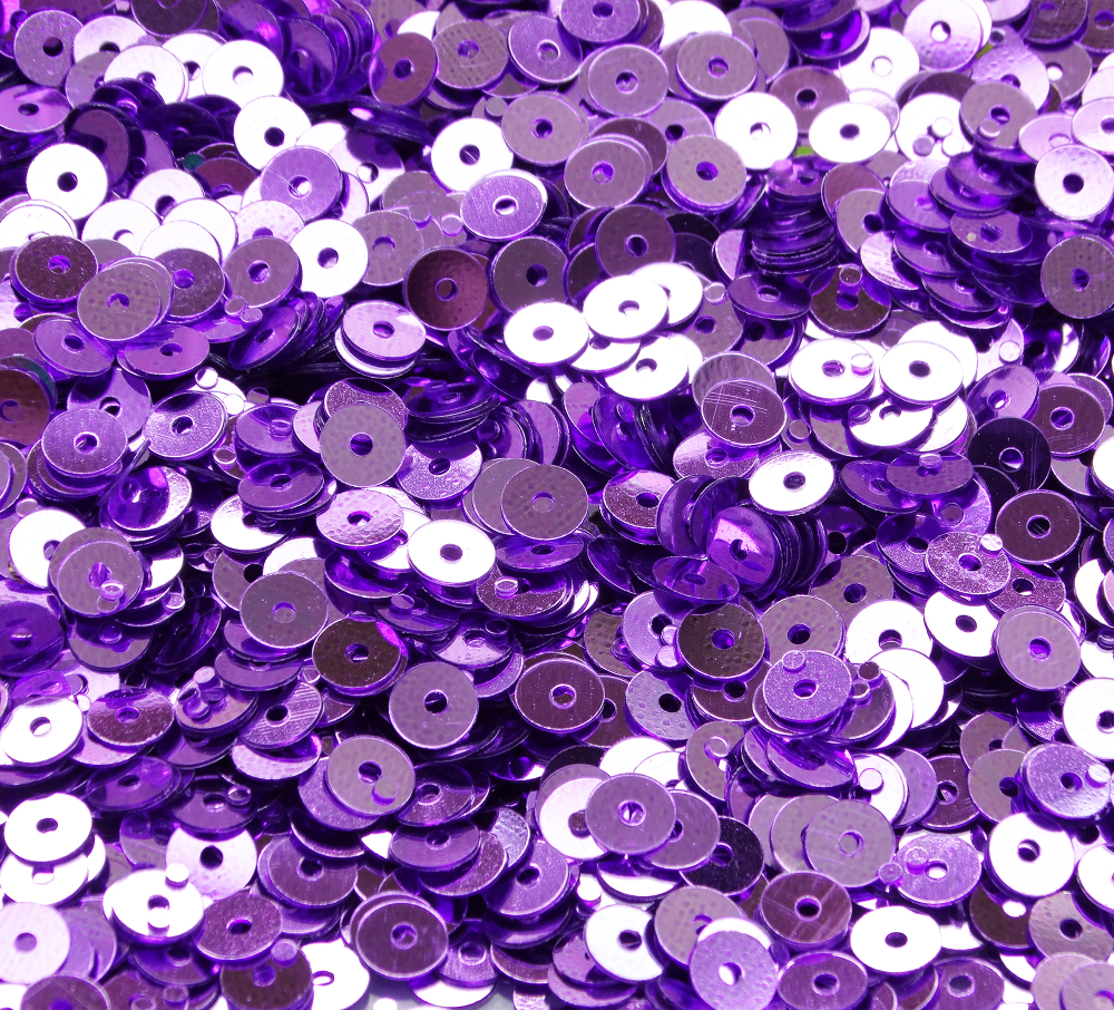 ПЛ011НН5 Пайетки круглые плоские, цвет: сиреневый металлик, 5 мм, 10 грамм