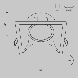 Встраиваемый светильник Technical DL029-2-01B