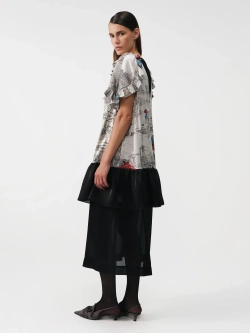 Платье многослойное принтованное OLA OLA